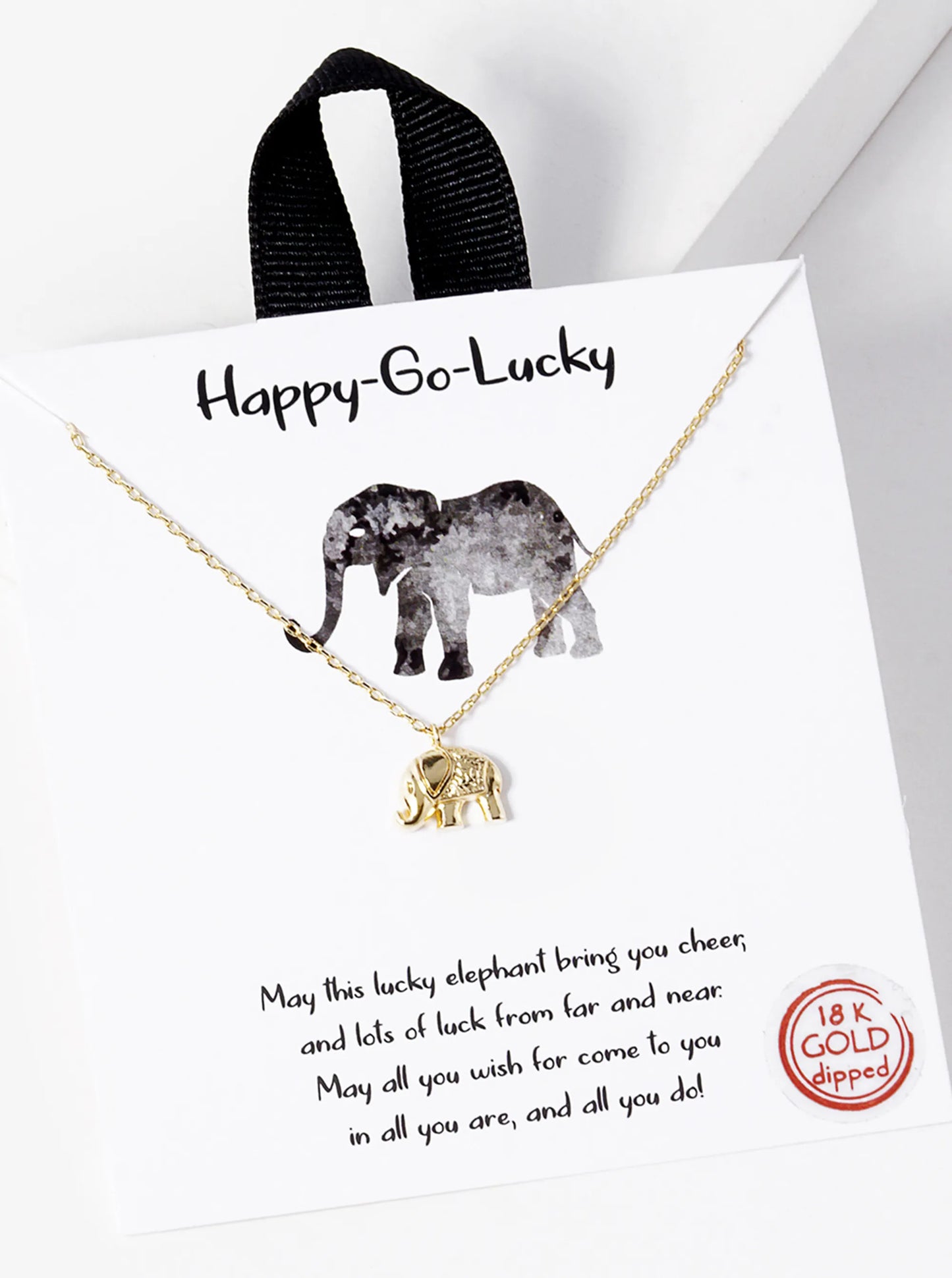 Animal-Theme 18K-Gold-Dipped Brass Elephant Pendant Necklace