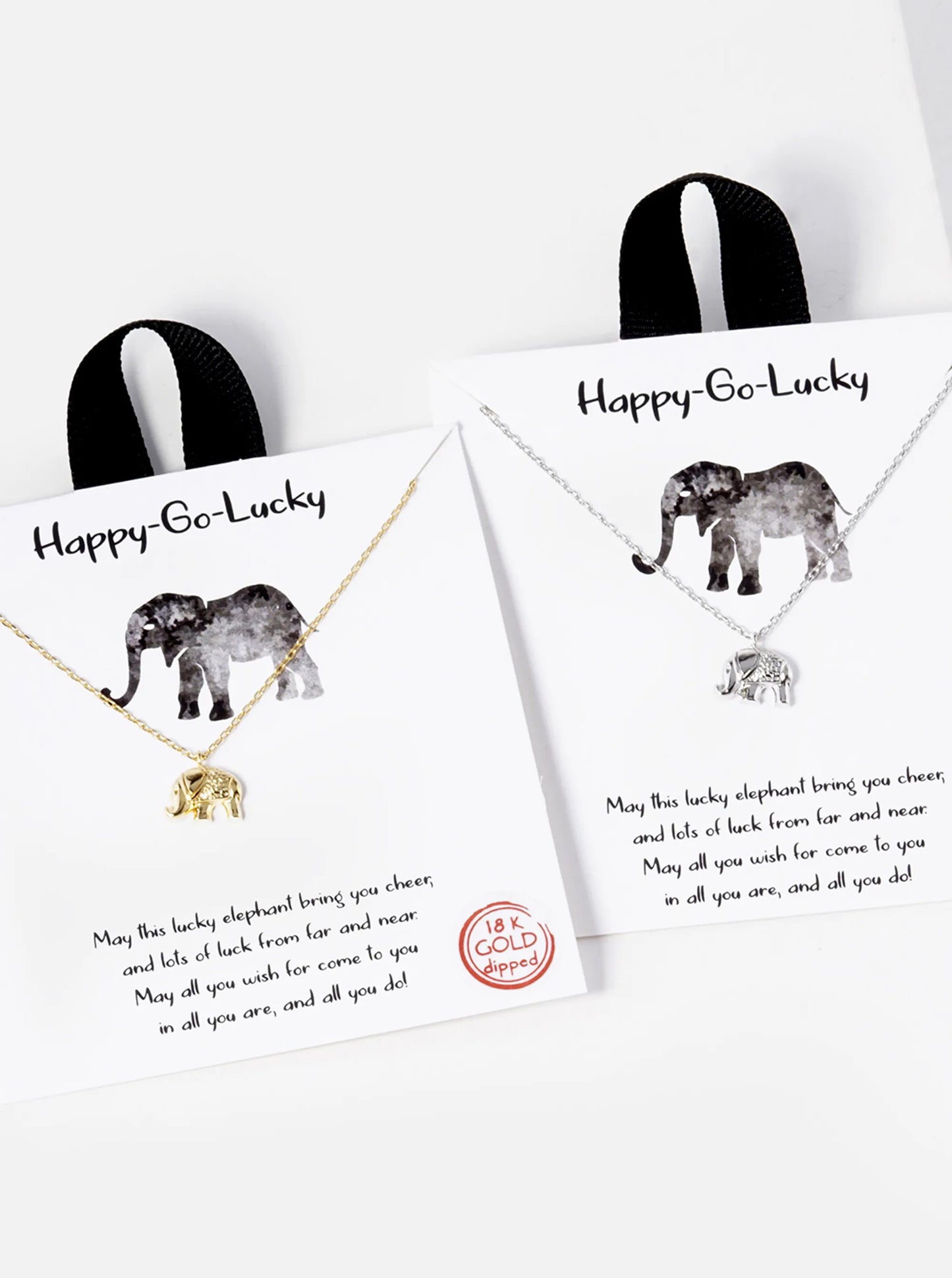 Animal-Theme 18K-Gold-Dipped Brass Elephant Pendant Necklace
