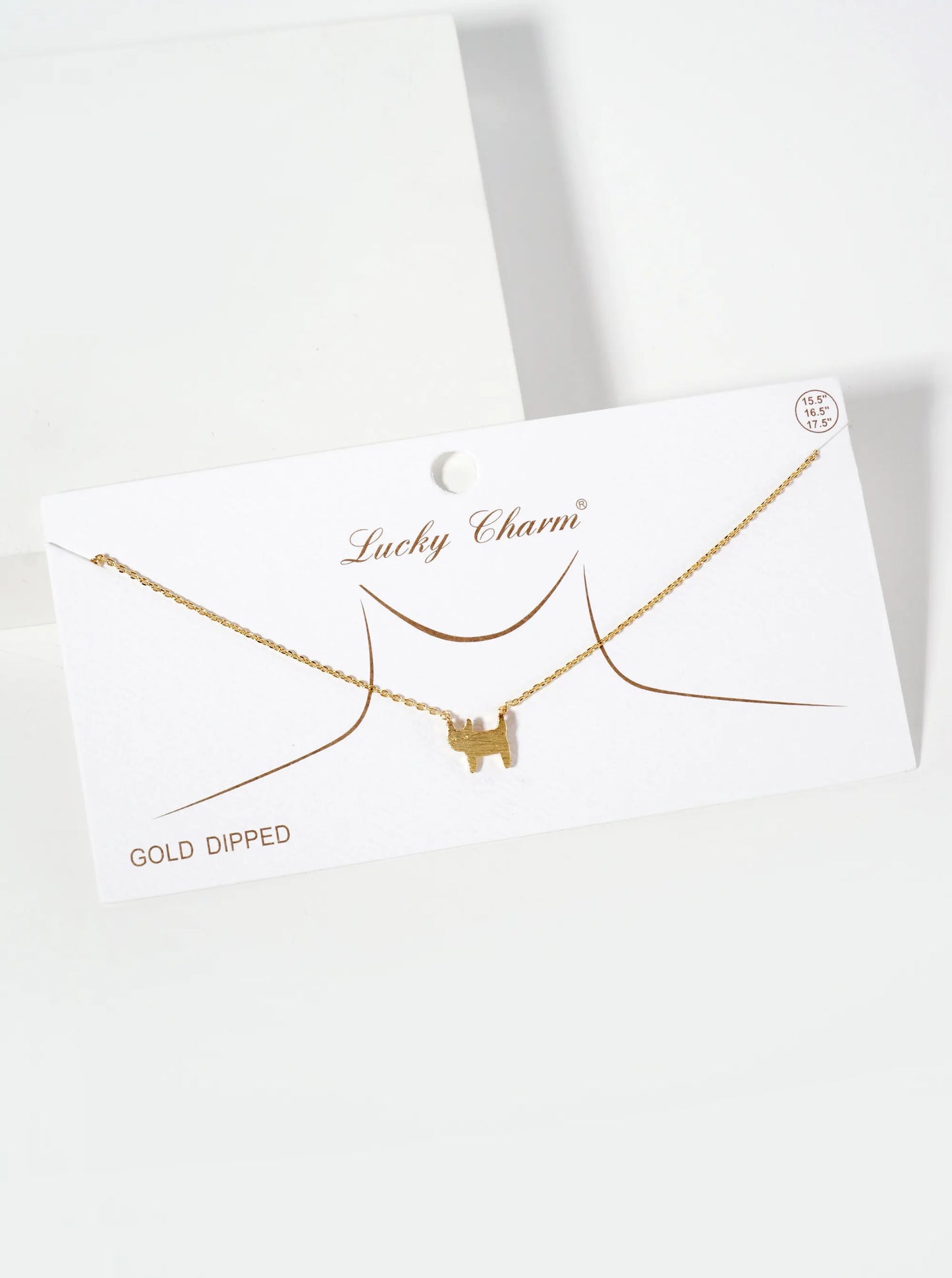 Animal-Theme 18K-Gold-Dipped Brushed-Textured Cat Pendant Necklace