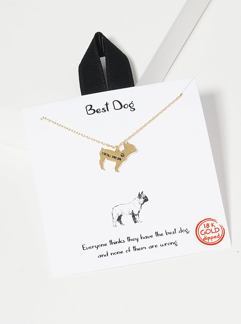 Animal-Theme 18K-Gold-Dipped Dog Mom Pendant Necklace