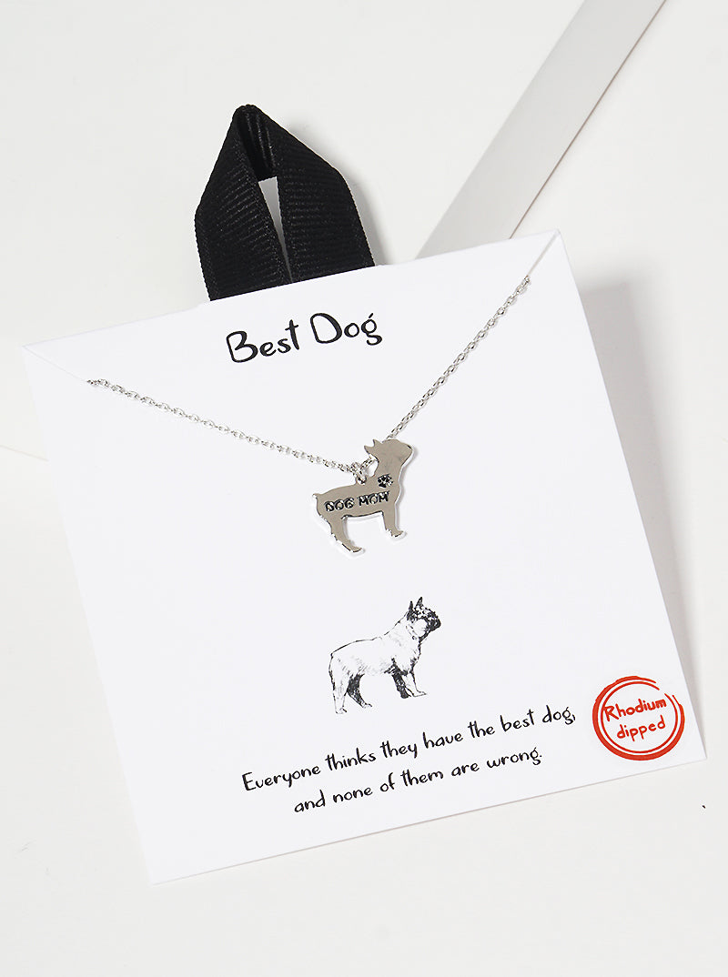 Animal-Theme 18K-Gold-Dipped Dog Mom Pendant Necklace