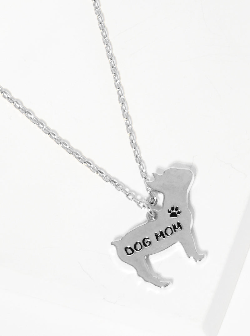 Animal-Theme 18K-Gold-Dipped Dog Mom Pendant Necklace