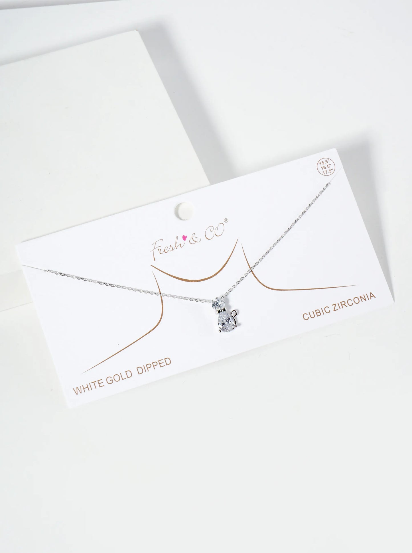 Animal-Theme 18K-Gold-Dipped Geometric Cubic-Zirconia Cat Pendant Necklace