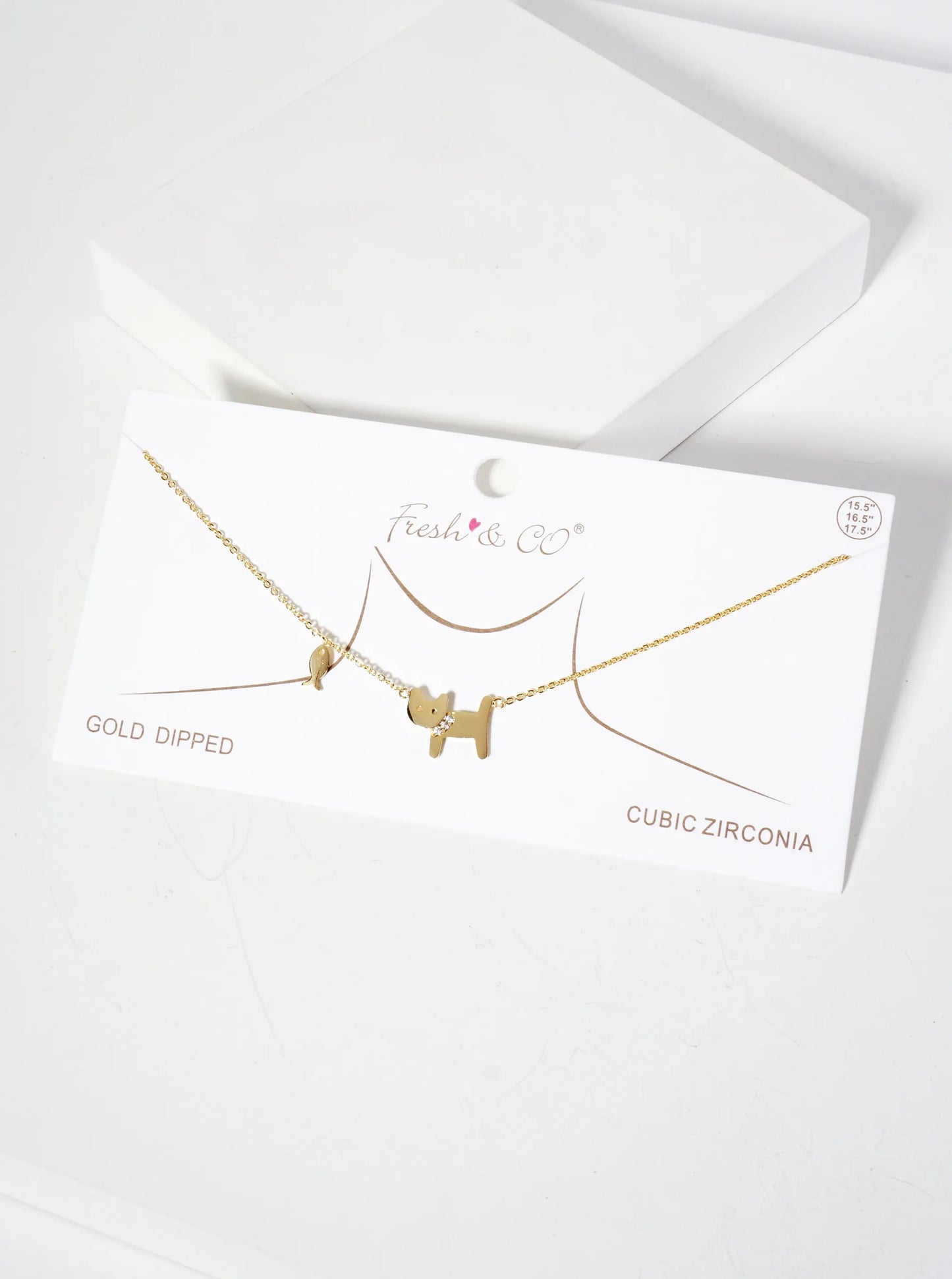 Animal-Theme 18K-Gold-Dipped Pave-Set CZ Cat Pendant Necklace