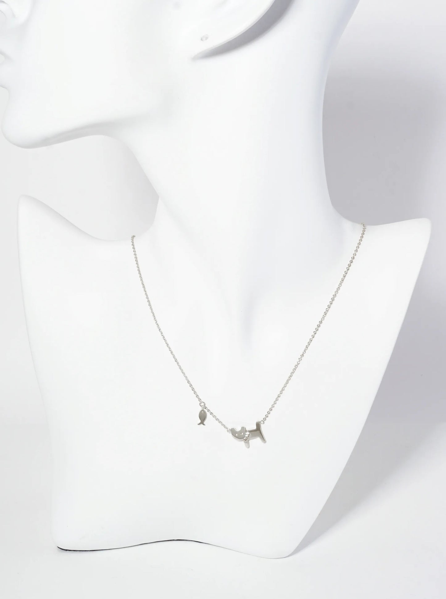 Animal-Theme 18K-Gold-Dipped Pave-Set CZ Cat Pendant Necklace
