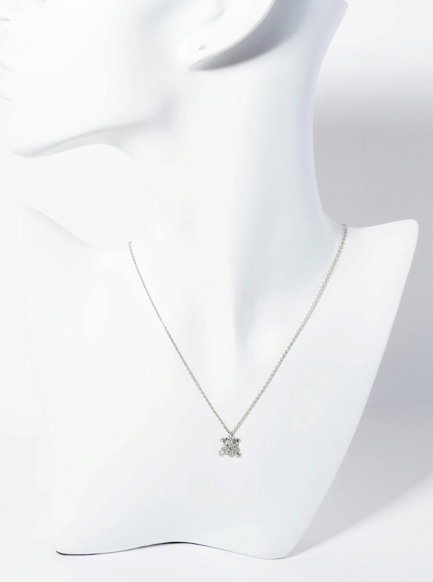 Animal-Theme 18K-Gold-Dipped Pave Set CZ Frog Pendant Necklace