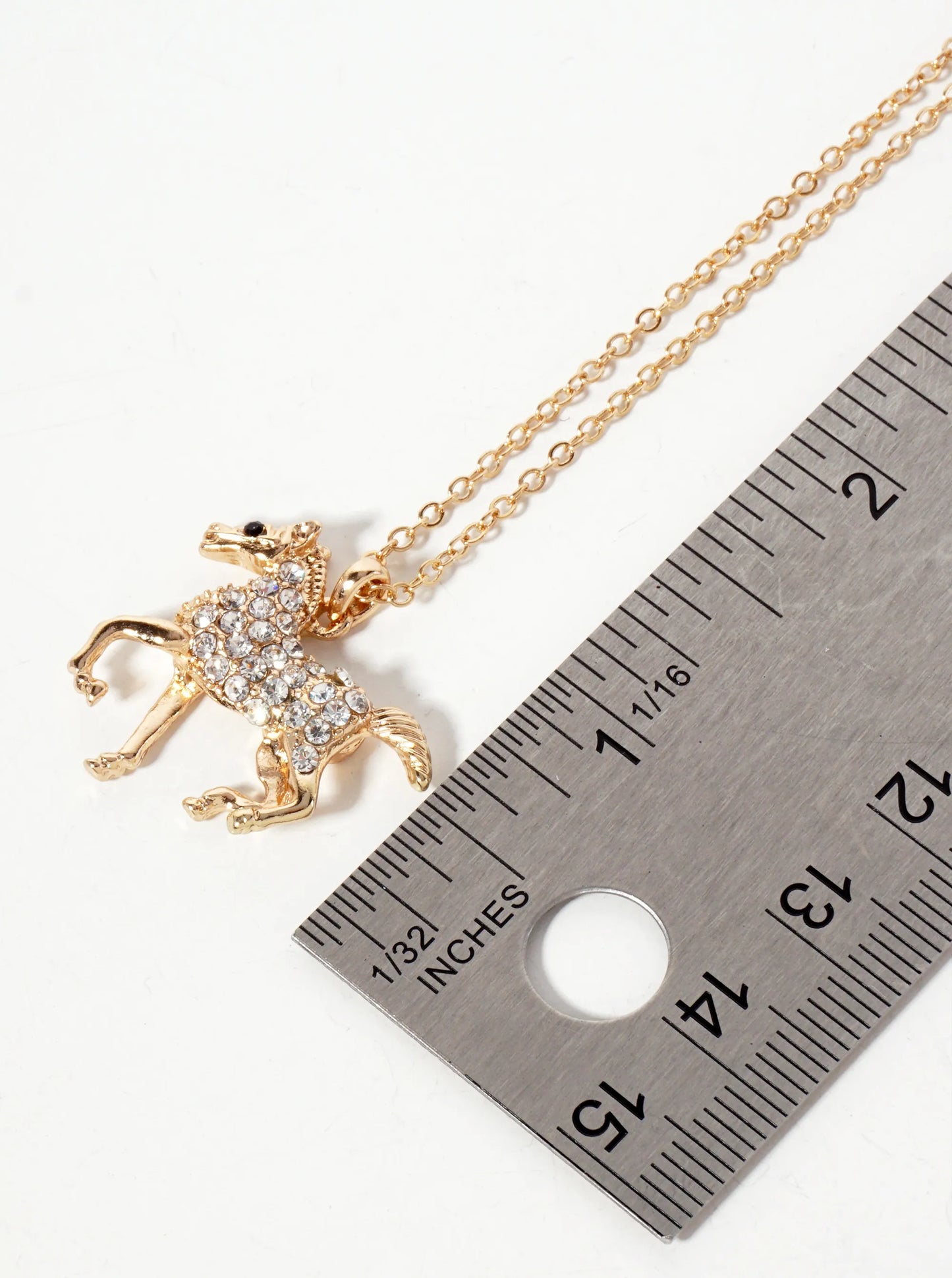 Animal-Theme Crystal-Pave Horse Pendant Necklace