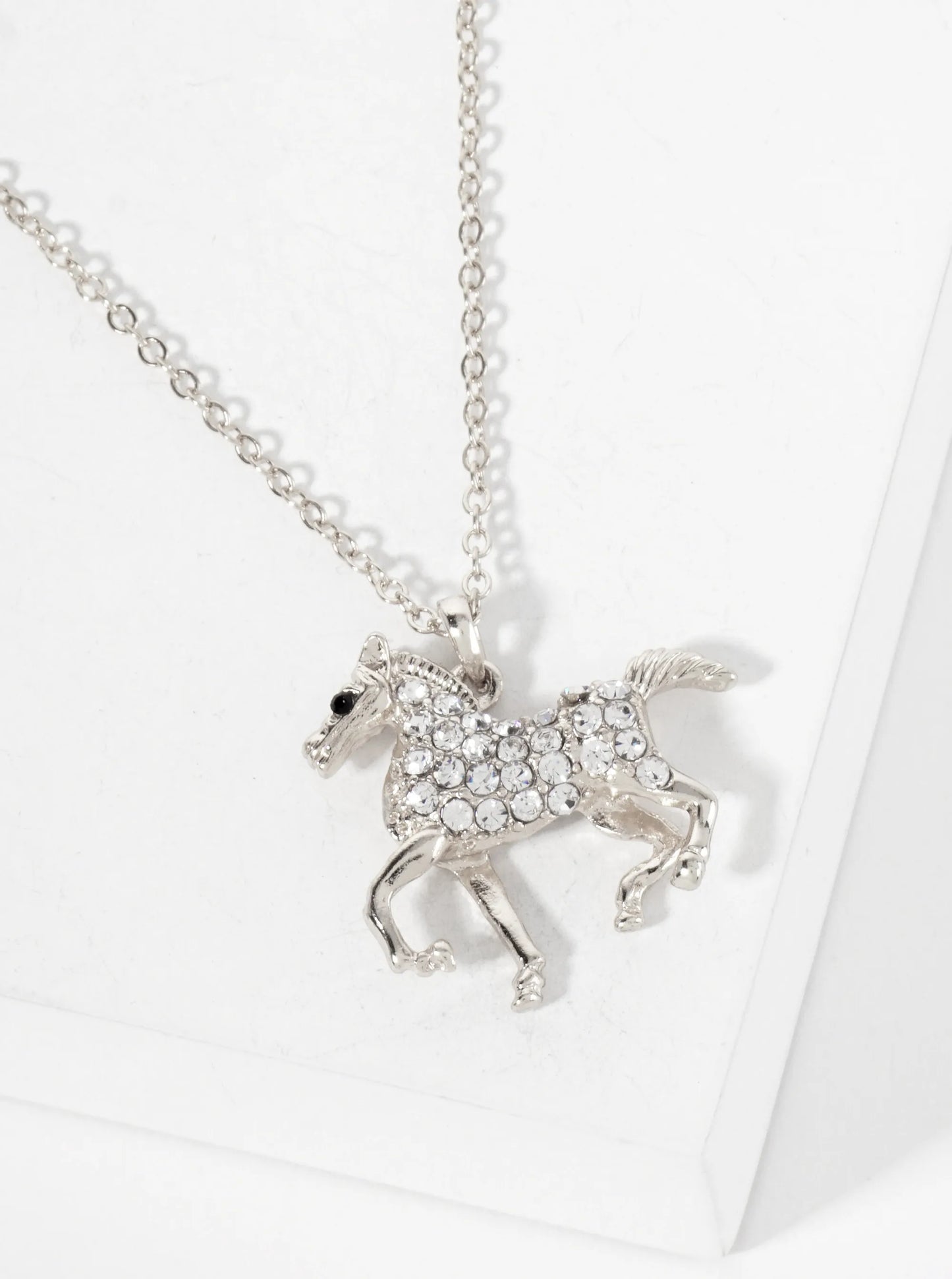 Animal-Theme Crystal-Pave Horse Pendant Necklace