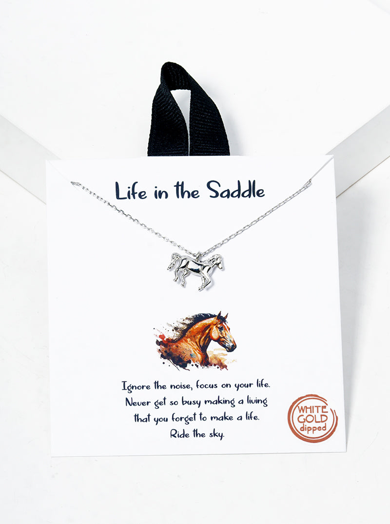 Animal-Theme Horse Pendant 18K-Gold-Dipped Necklace