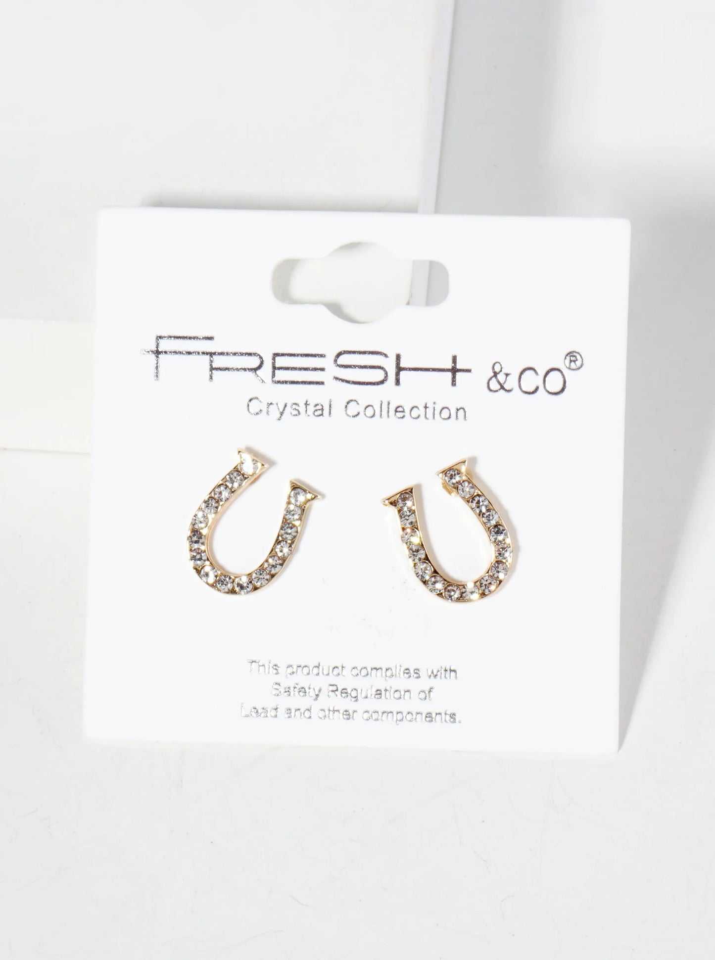 Animal-Theme Pearl And Crystal-Pave Horseshoe Western Stud Earrings