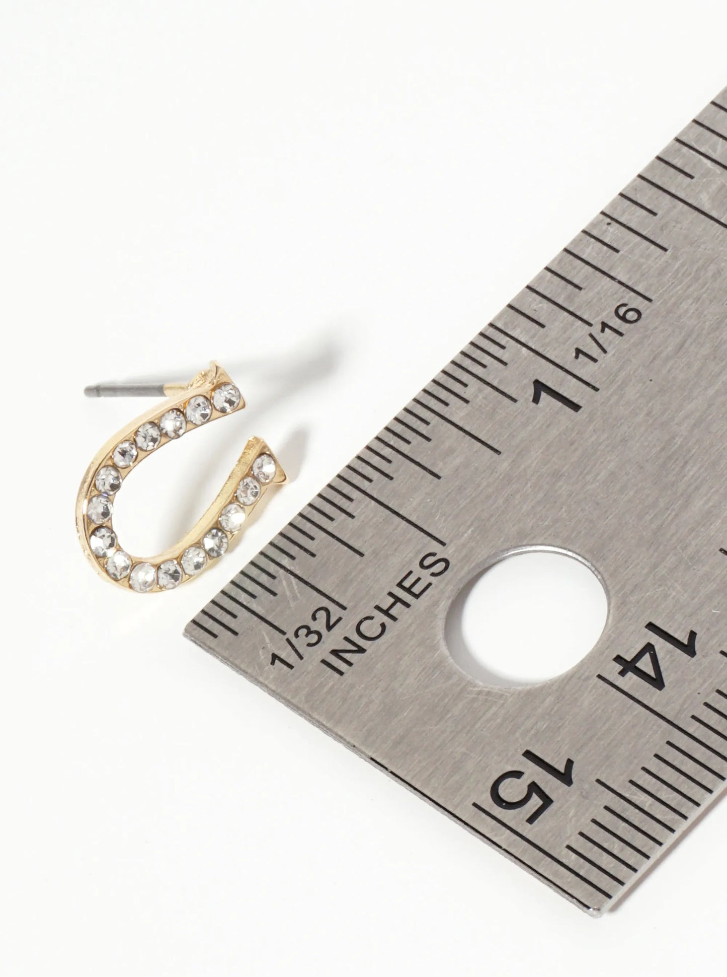 Animal-Theme Pearl And Crystal-Pave Horseshoe Western Stud Earrings