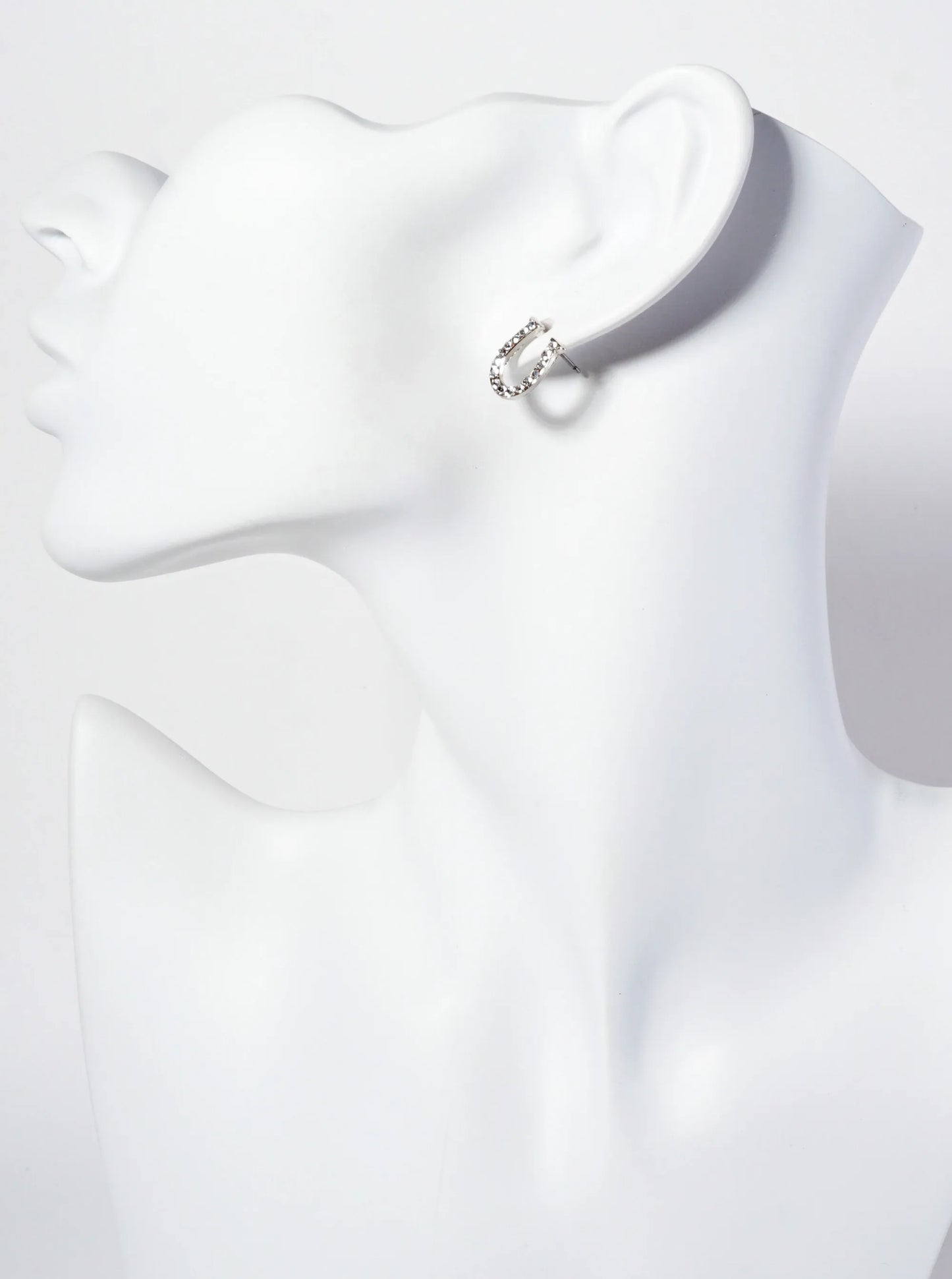 Animal-Theme Pearl And Crystal-Pave Horseshoe Western Stud Earrings