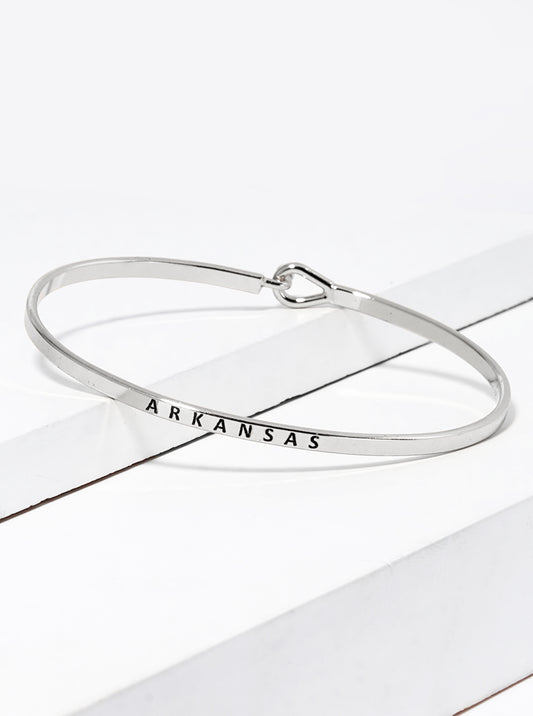 Arkansas Engraved Inspirational Bangle Bracelet