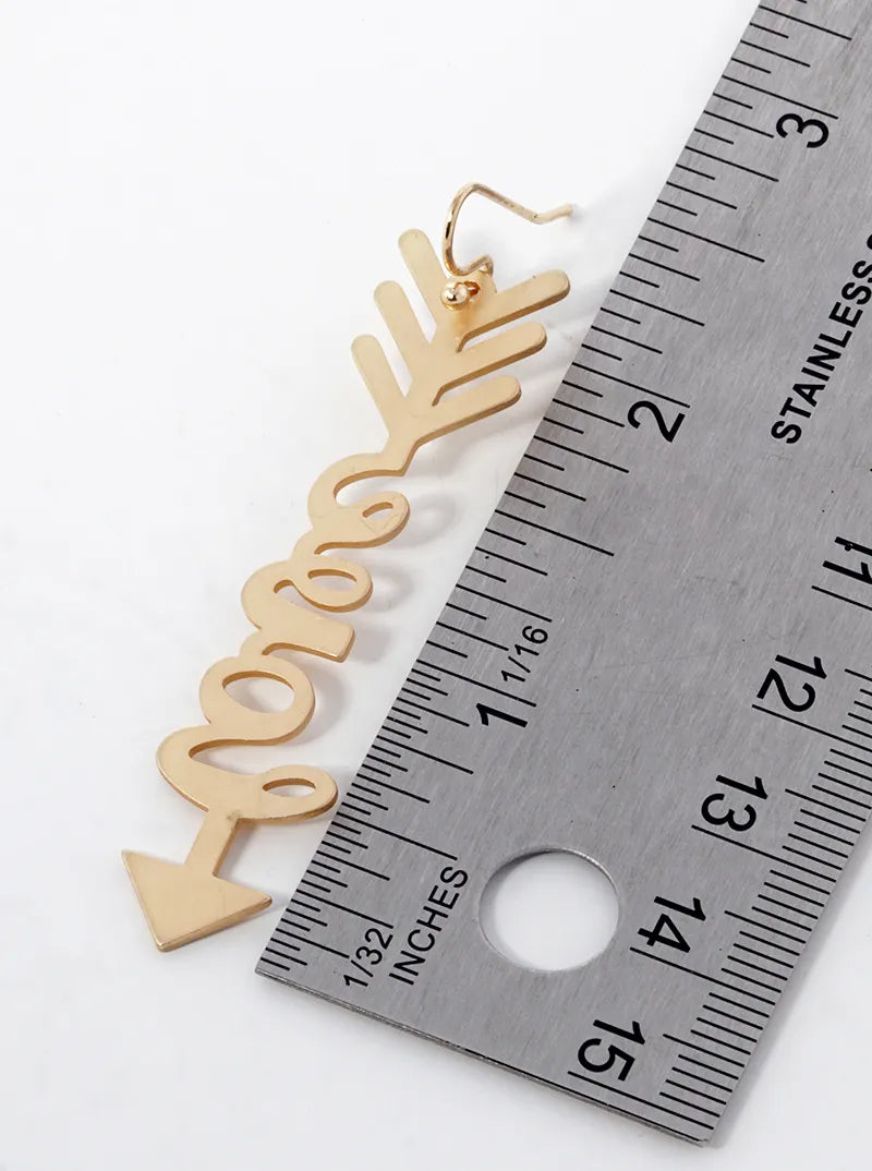 Arrow Drop Metal Stencil Earrings