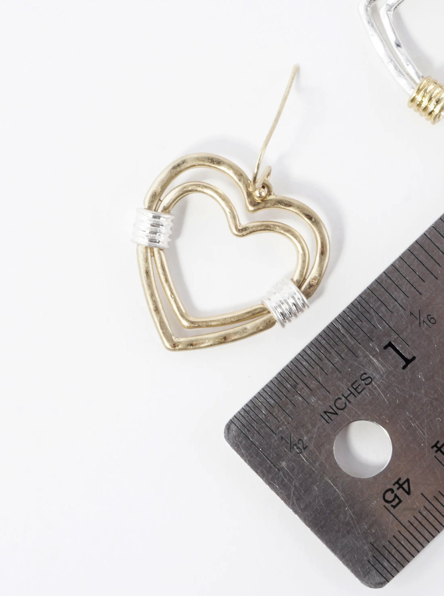 Artisan Layered Hearts 2 Tone Earrings