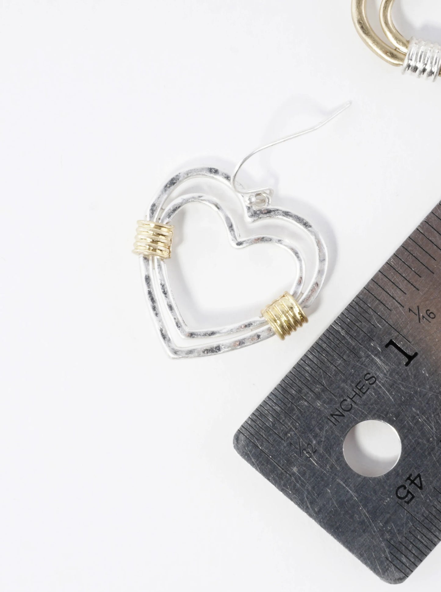 Artisan Layered Hearts 2 Tone Earrings