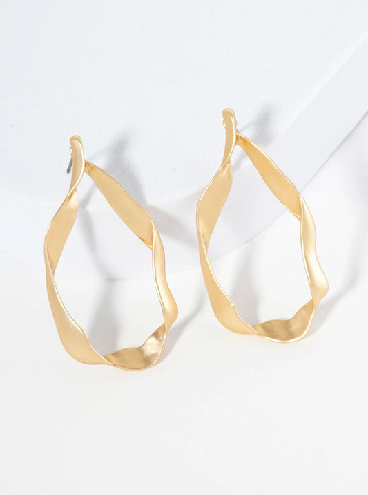 Artistic Hand Molded Appearance Teardrop Post Earrings