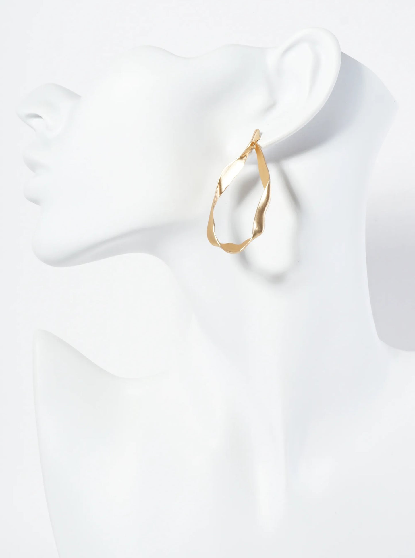 Artistic Hand Molded Appearance Teardrop Post Earrings