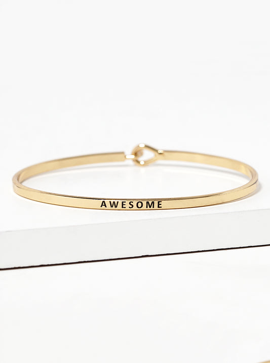 Awesome Engraved Inspirational Bangle Bracelet