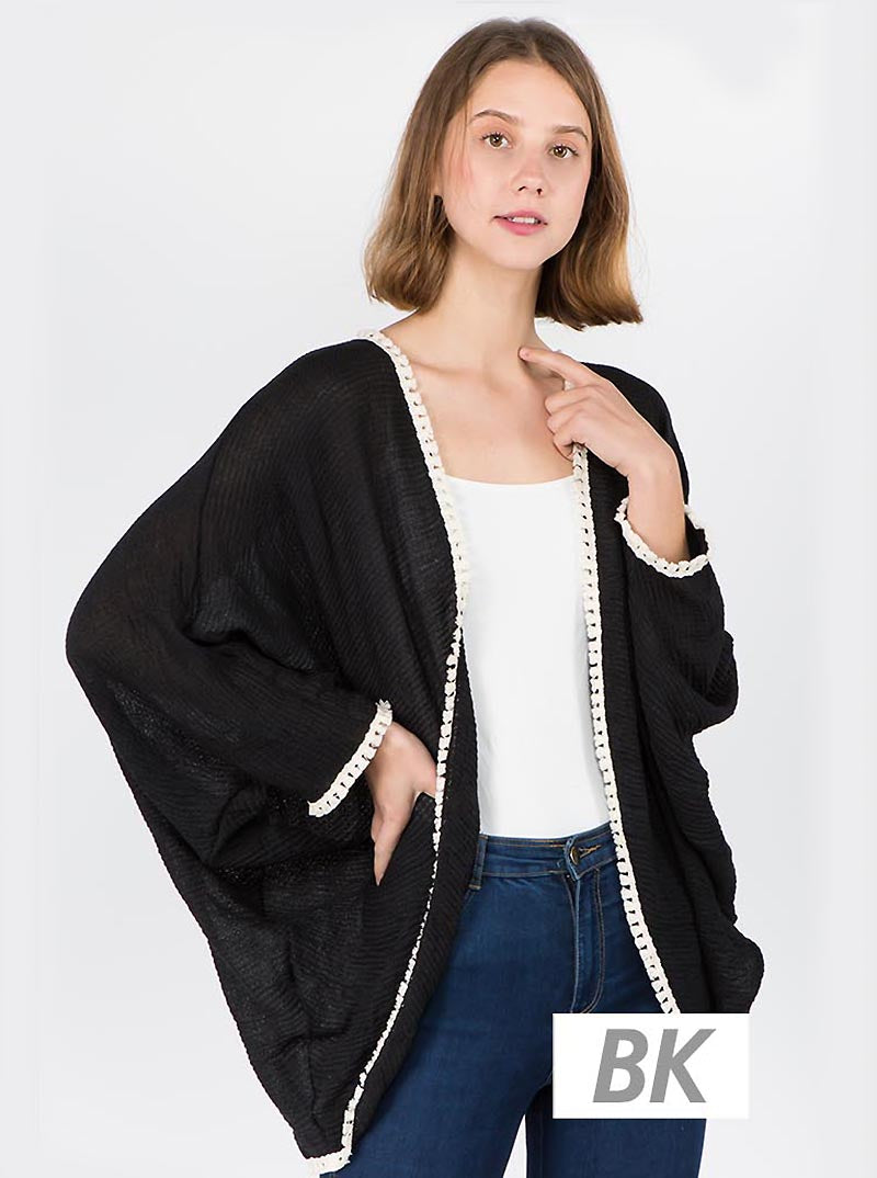 BATWING SLEEVE 100 POLYESTER WRAP