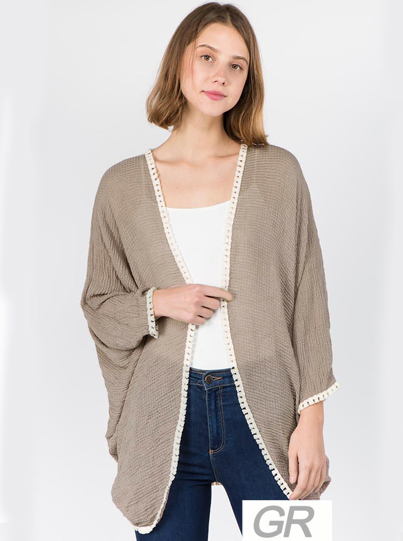 BATWING SLEEVE 100 POLYESTER WRAP