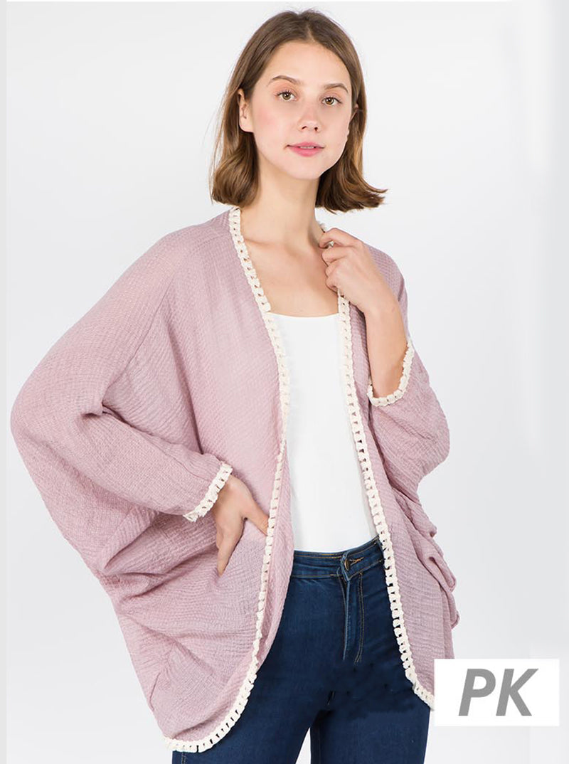 BATWING SLEEVE 100 POLYESTER WRAP