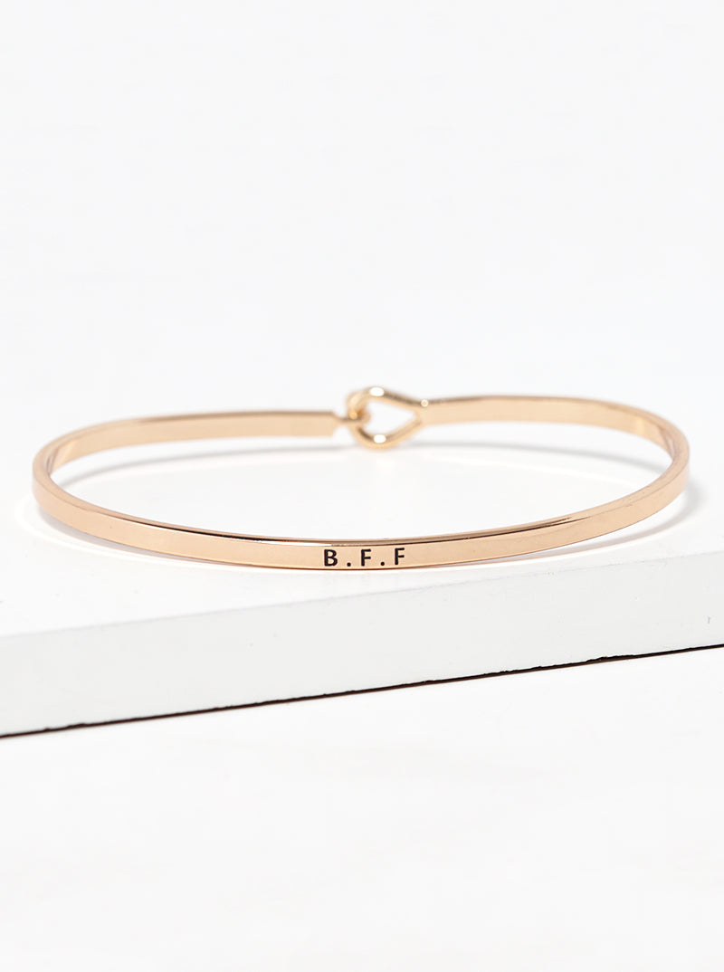 BFF Engraved Inspirational Bangle Bracelet