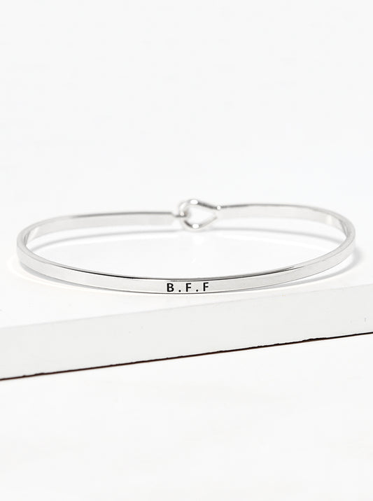 BFF Engraved Inspirational Bangle Bracelet