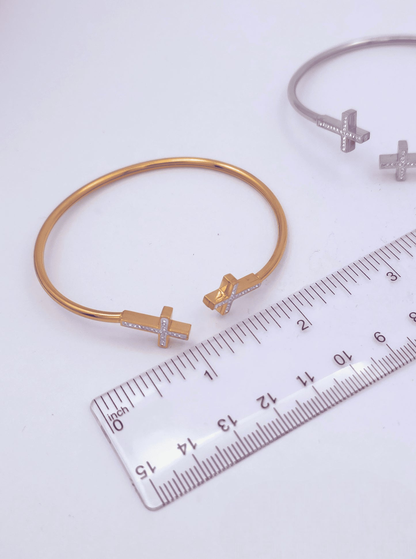 Polished Cross Cuff Bracelet