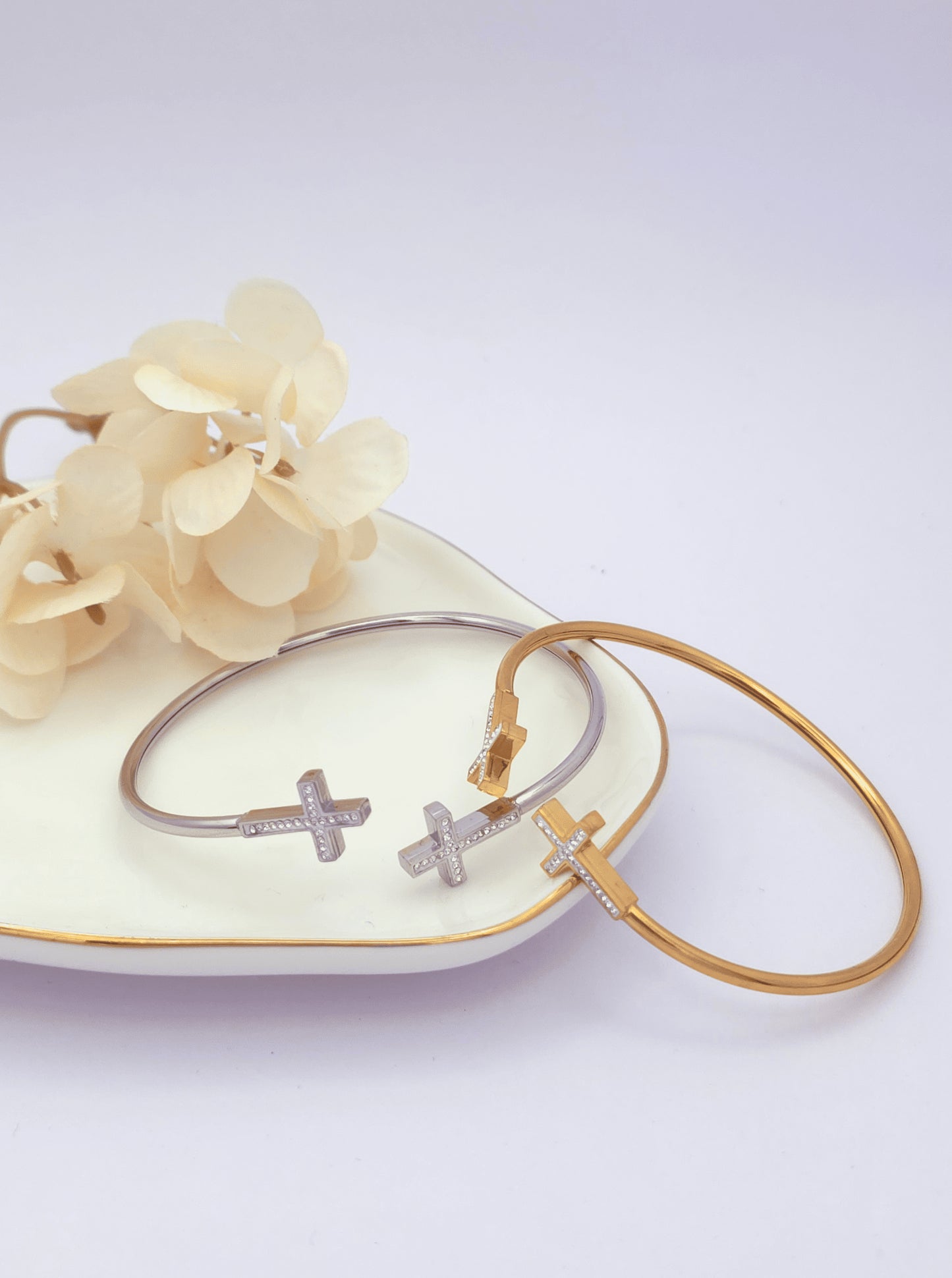 Polished Cross Cuff Bracelet