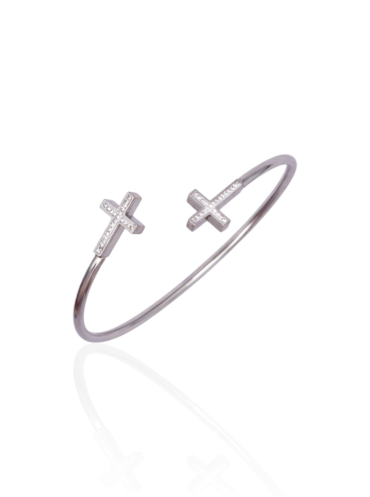Polished Cross Cuff Bracelet