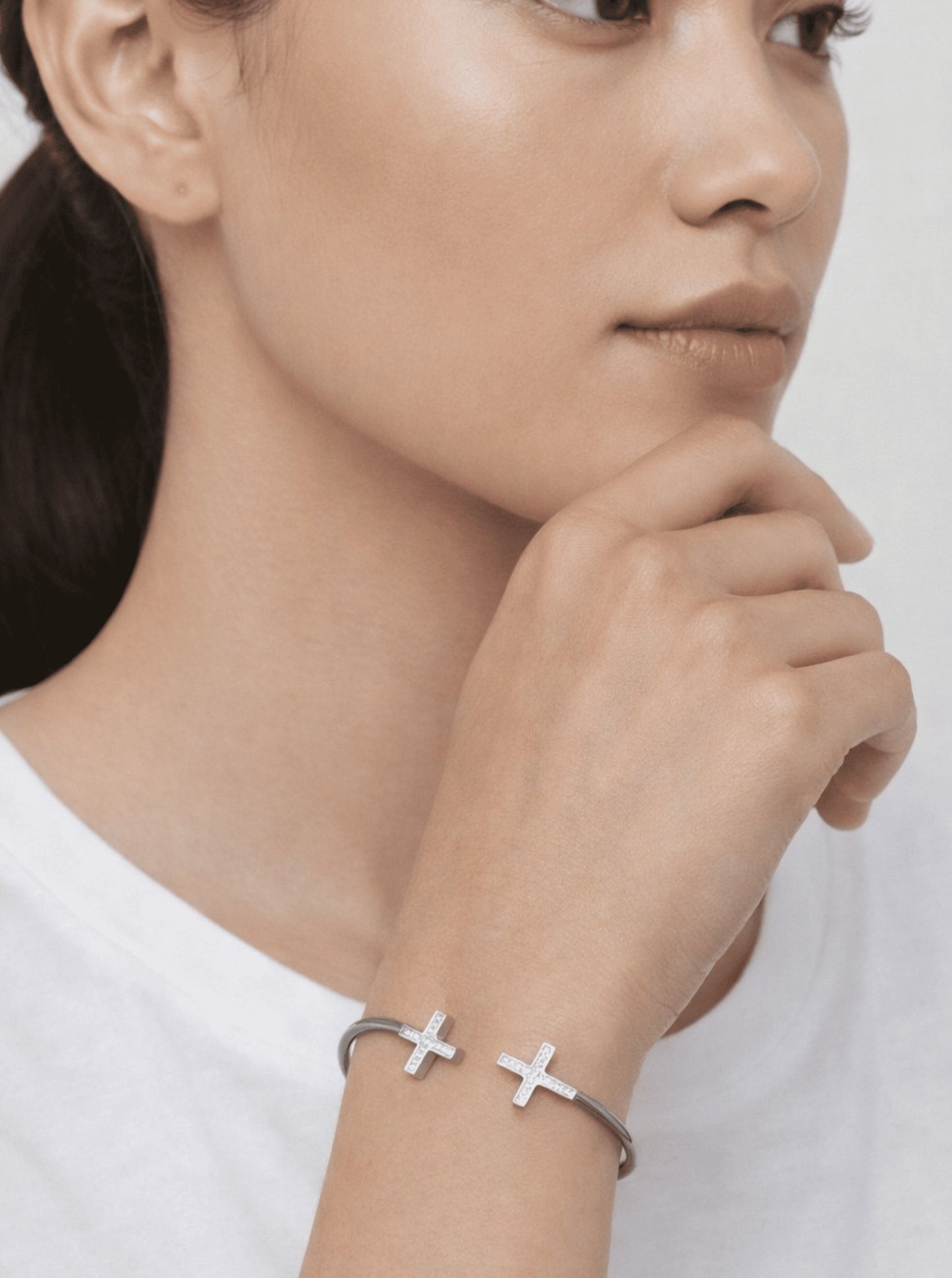 Polished Cross Cuff Bracelet
