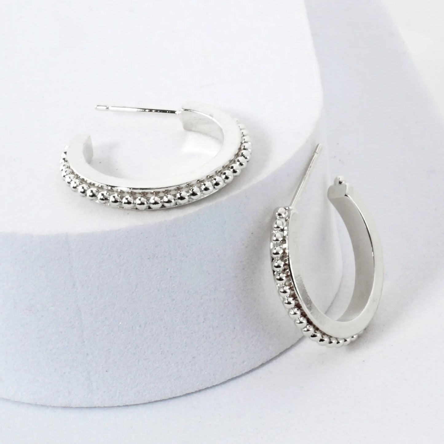 Ball-Texture 14K-Gold-Dipped Brass 20mm Push-Back Hoop Earrings