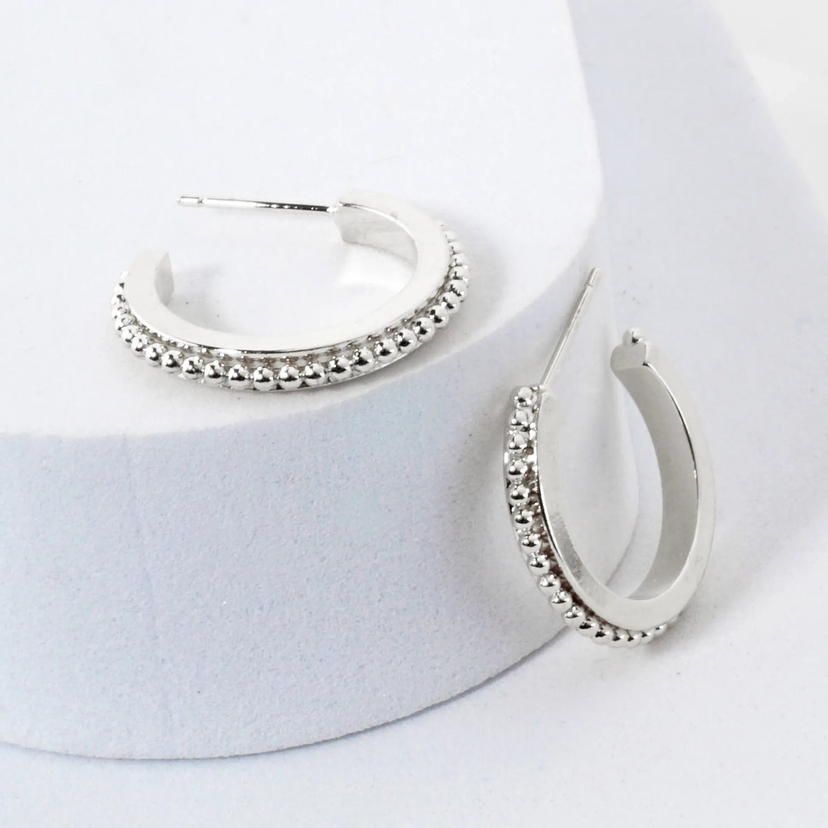 Ball-Texture 14K-Gold-Dipped Brass 20mm Push-Back Hoop Earrings