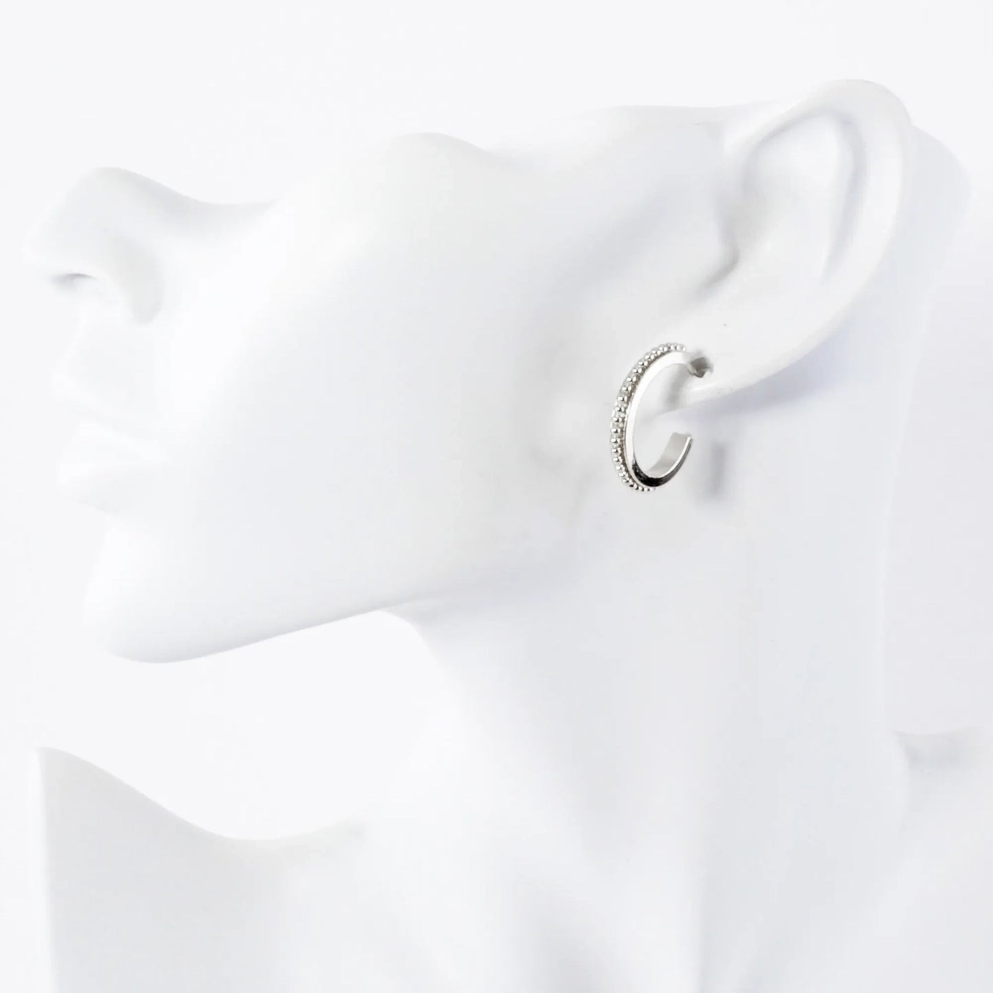 Ball-Texture 14K-Gold-Dipped Brass 20mm Push-Back Hoop Earrings