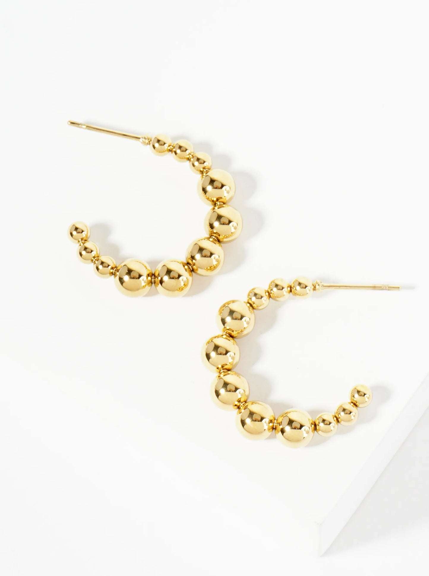 Ball Texture 20mm Hypoallergenic Stainless Steel Open Hoop Earrings