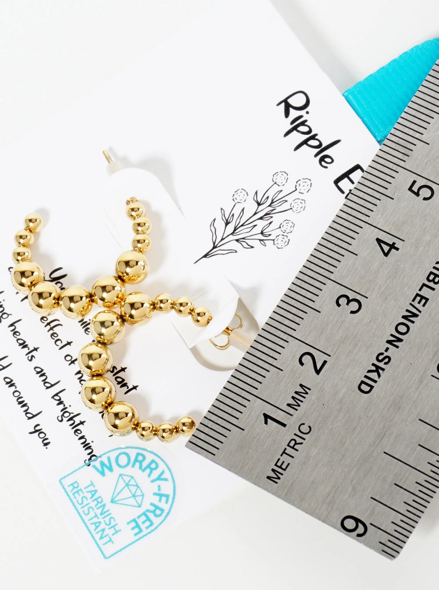 Ball Texture 20mm Hypoallergenic Stainless Steel Open Hoop Earrings
