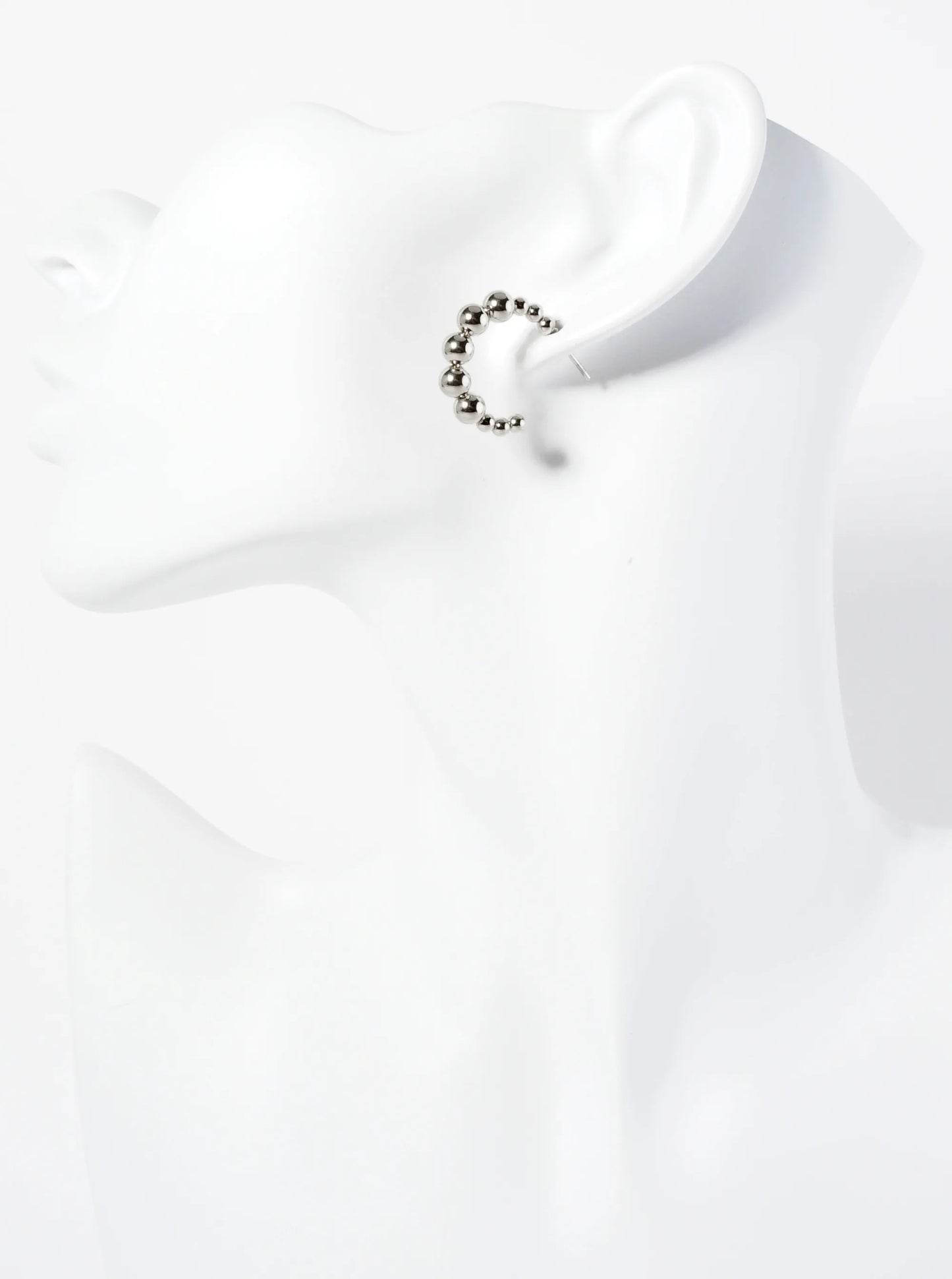 Ball Texture 20mm Hypoallergenic Stainless Steel Open Hoop Earrings