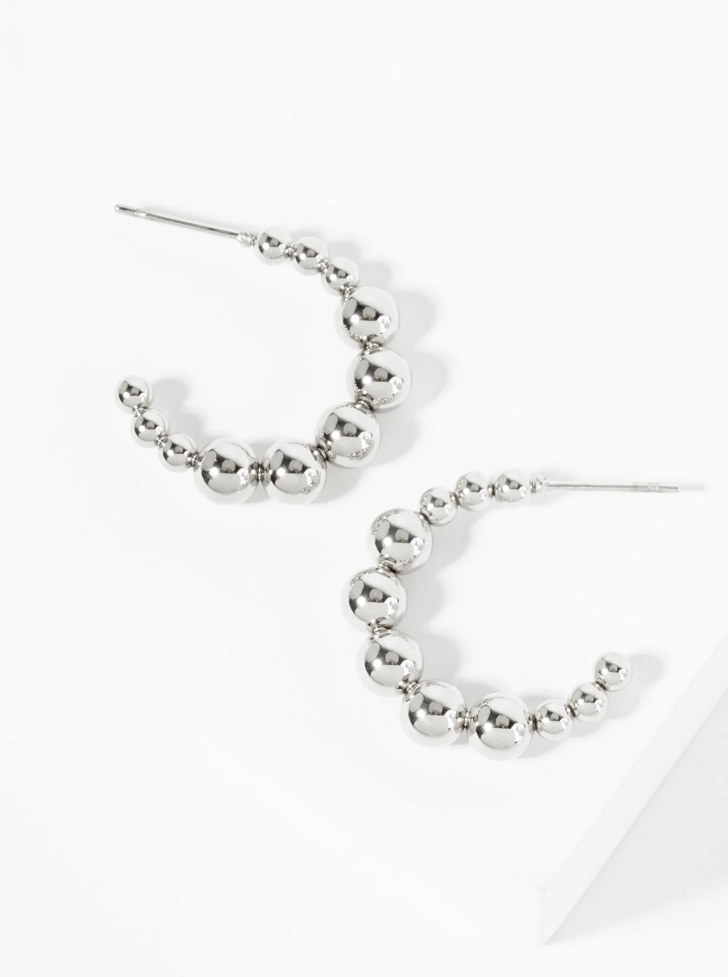 Ball Texture 20mm Hypoallergenic Stainless Steel Open Hoop Earrings