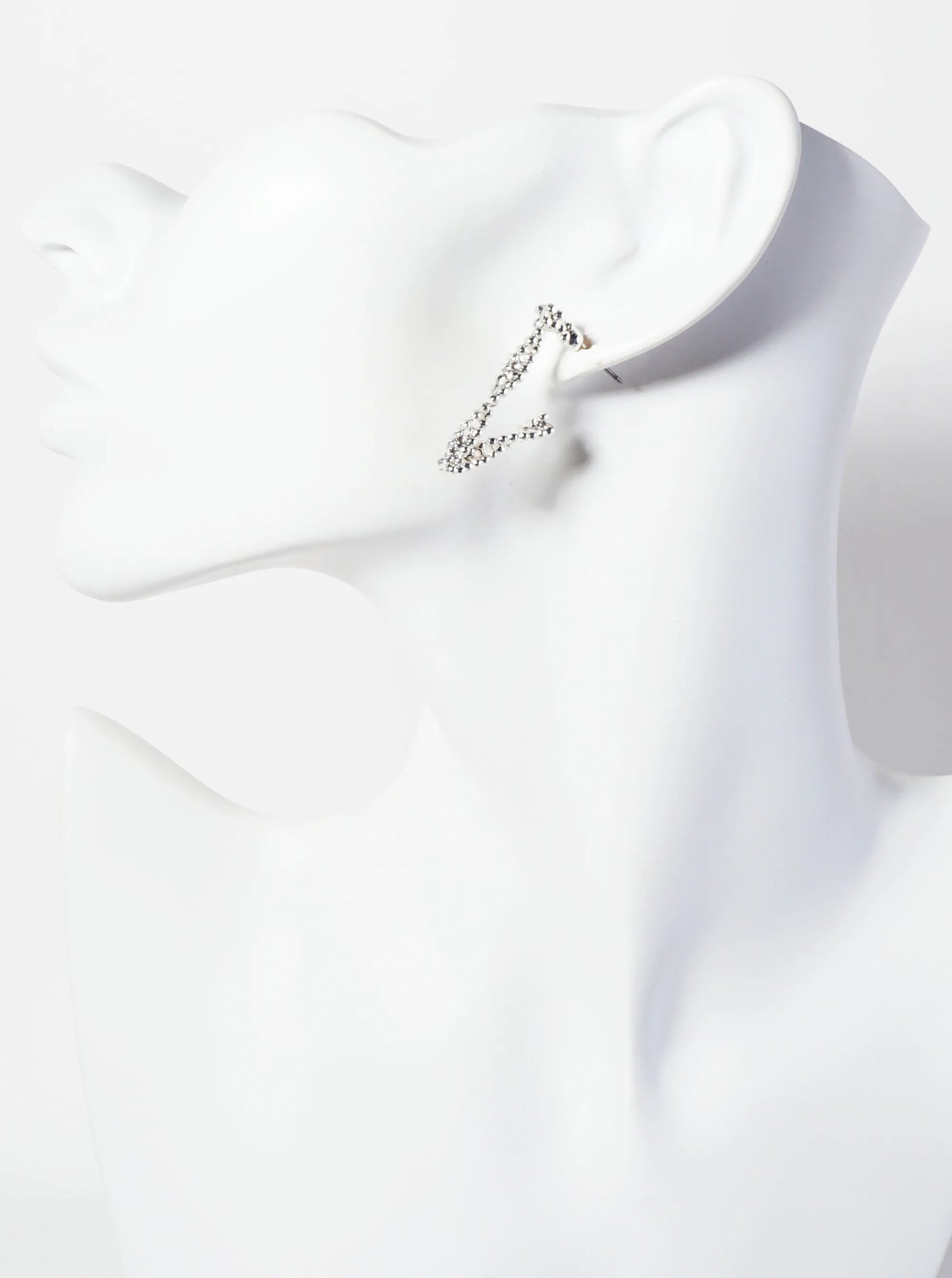 Ball-Texture 30mm Triangle-Shaped Hoop Earrings