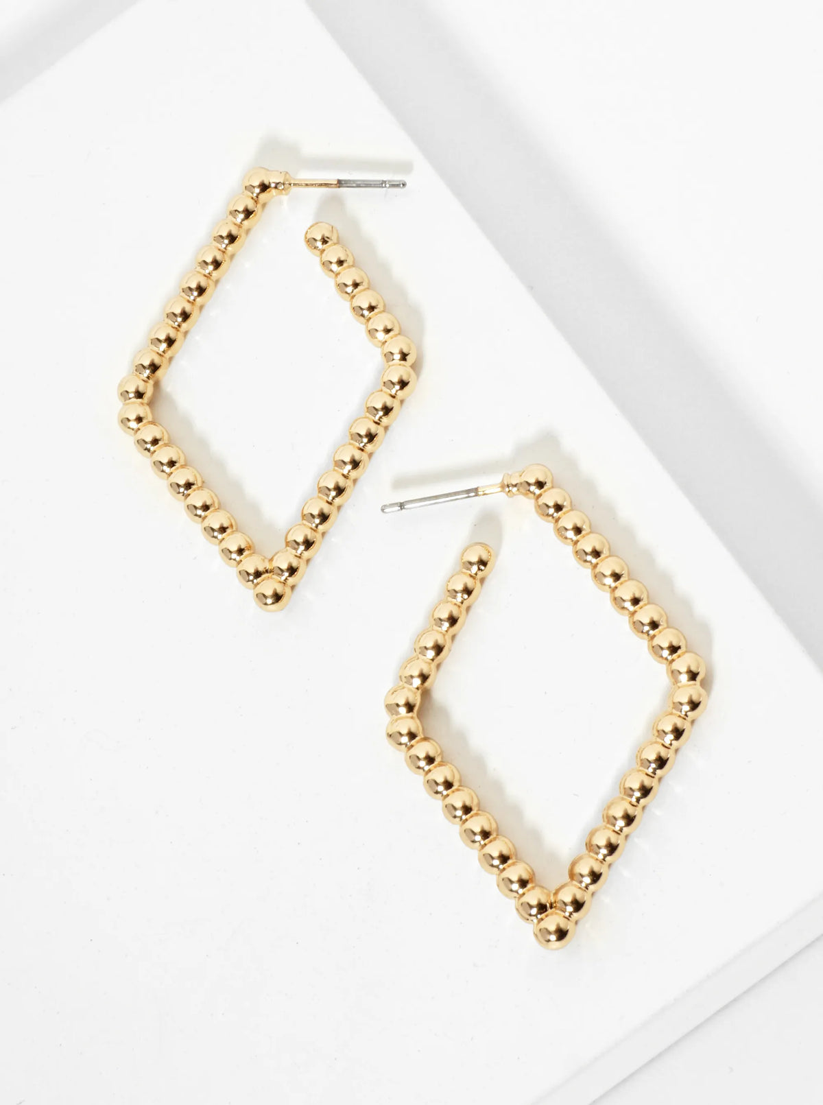 Ball Texture 40mm Diamond Shape Hoop Earrings