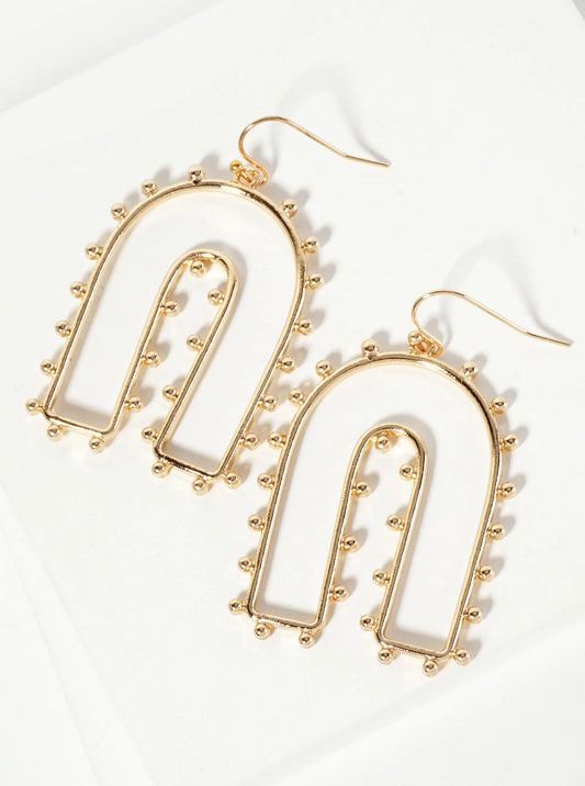 Ball-Texture Arch-Shaped Dangle Earrings