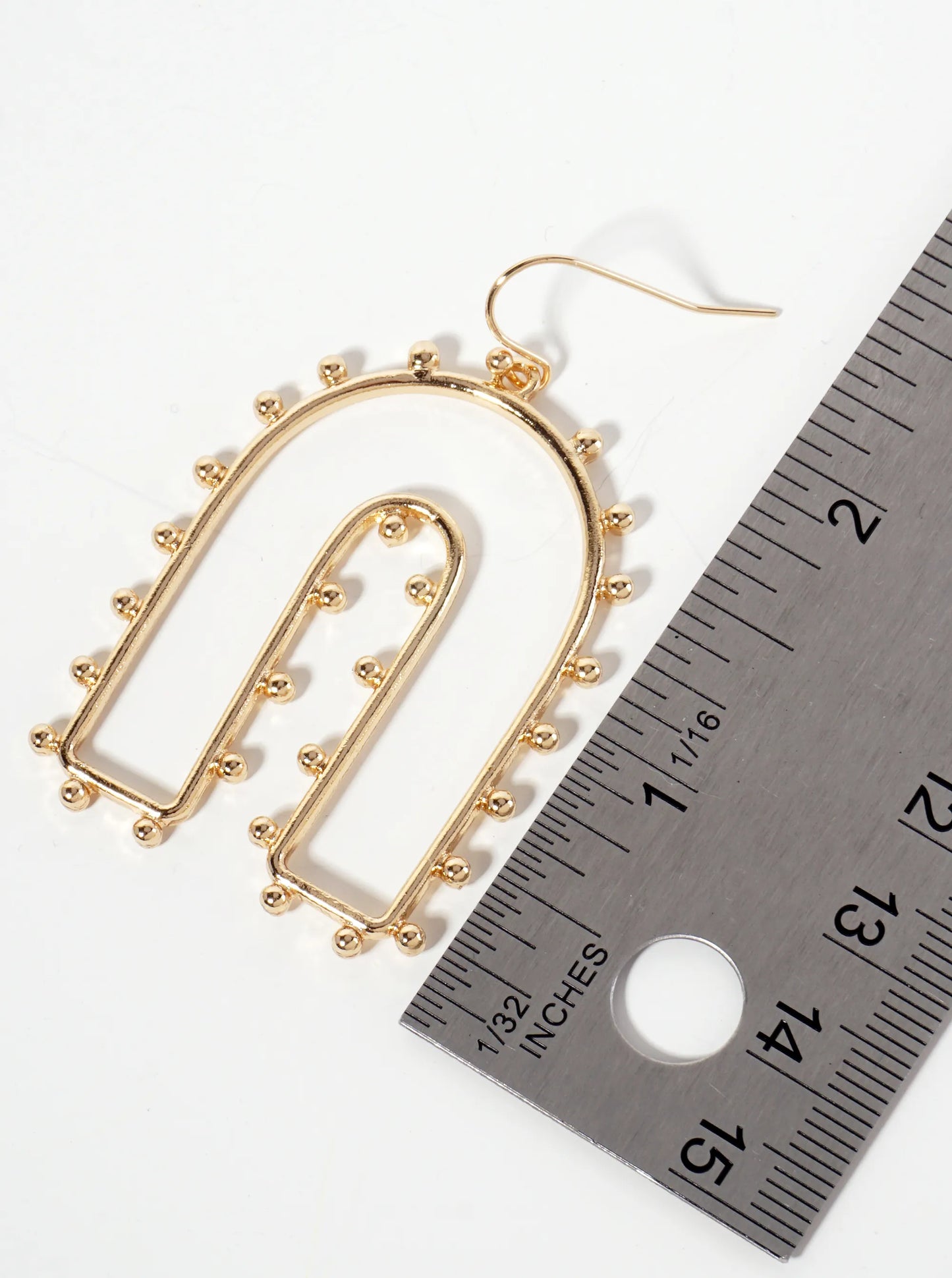 Ball-Texture Arch-Shaped Dangle Earrings