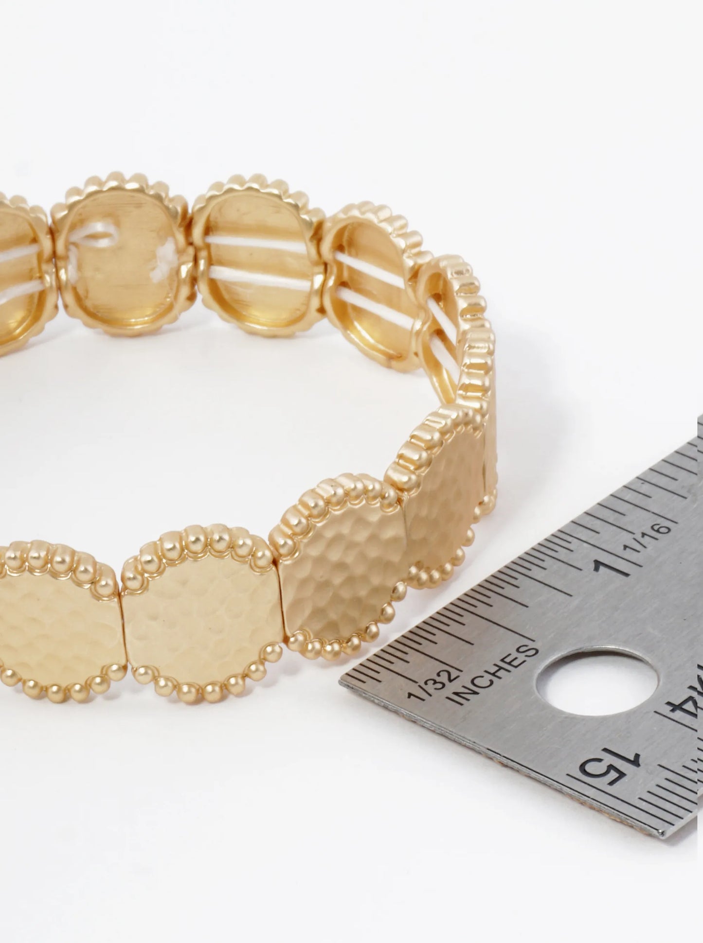 Ball Textured Hammered Metal Stretch Bangle Bracelet
