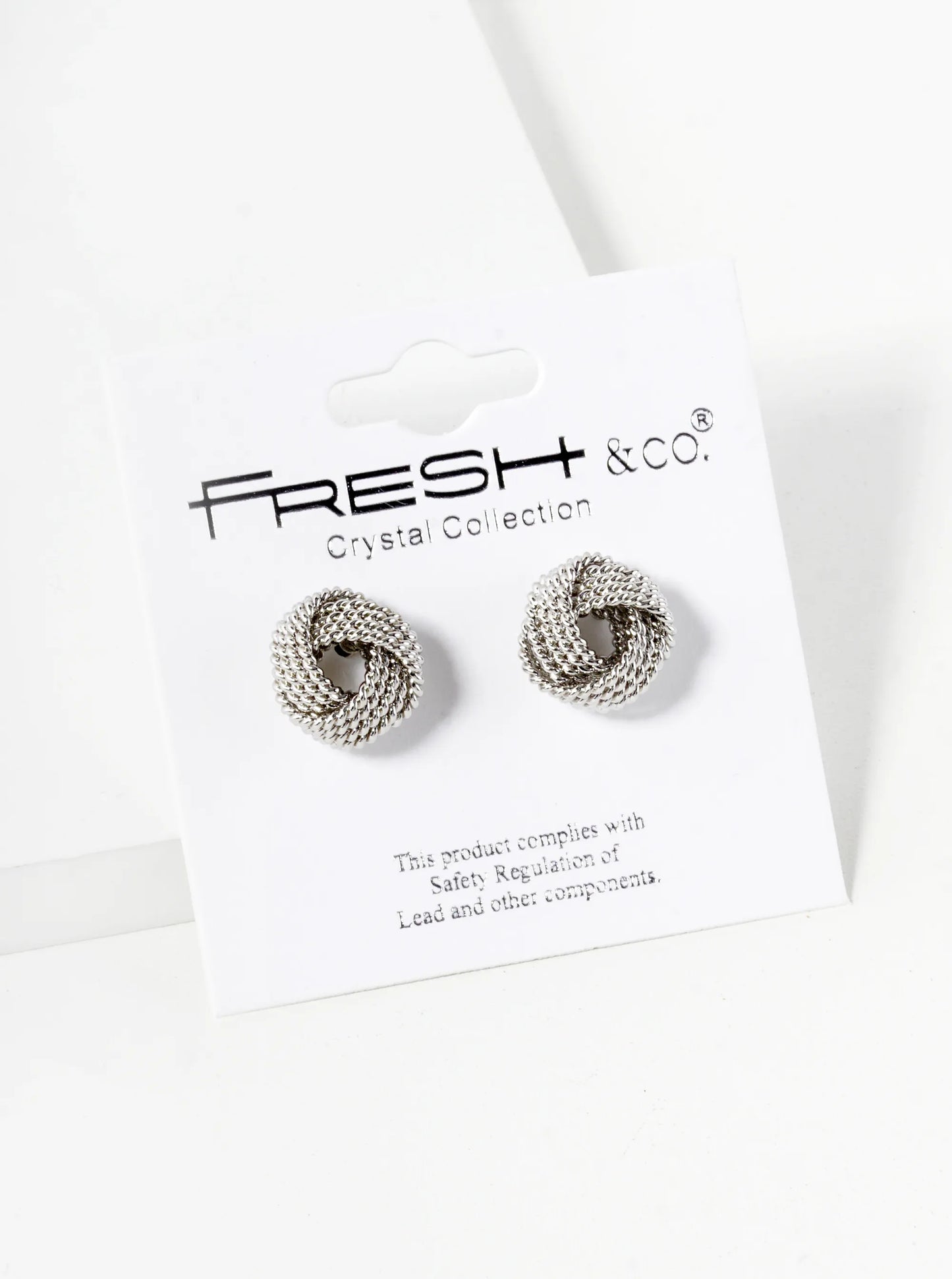 Ball Textured Metal 12mm Love Knot Stud Earrings