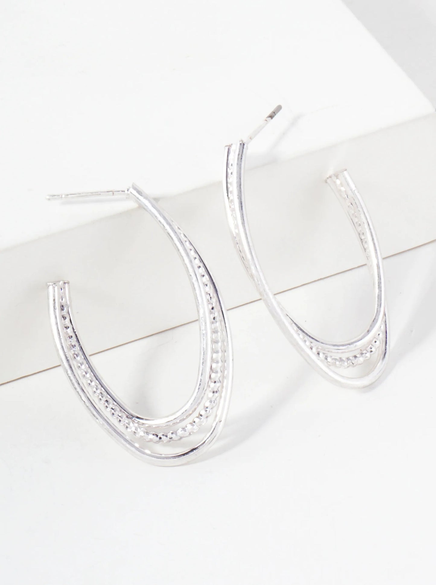 Ball Textured Metal 30mm Brass Open Hoop Earrings