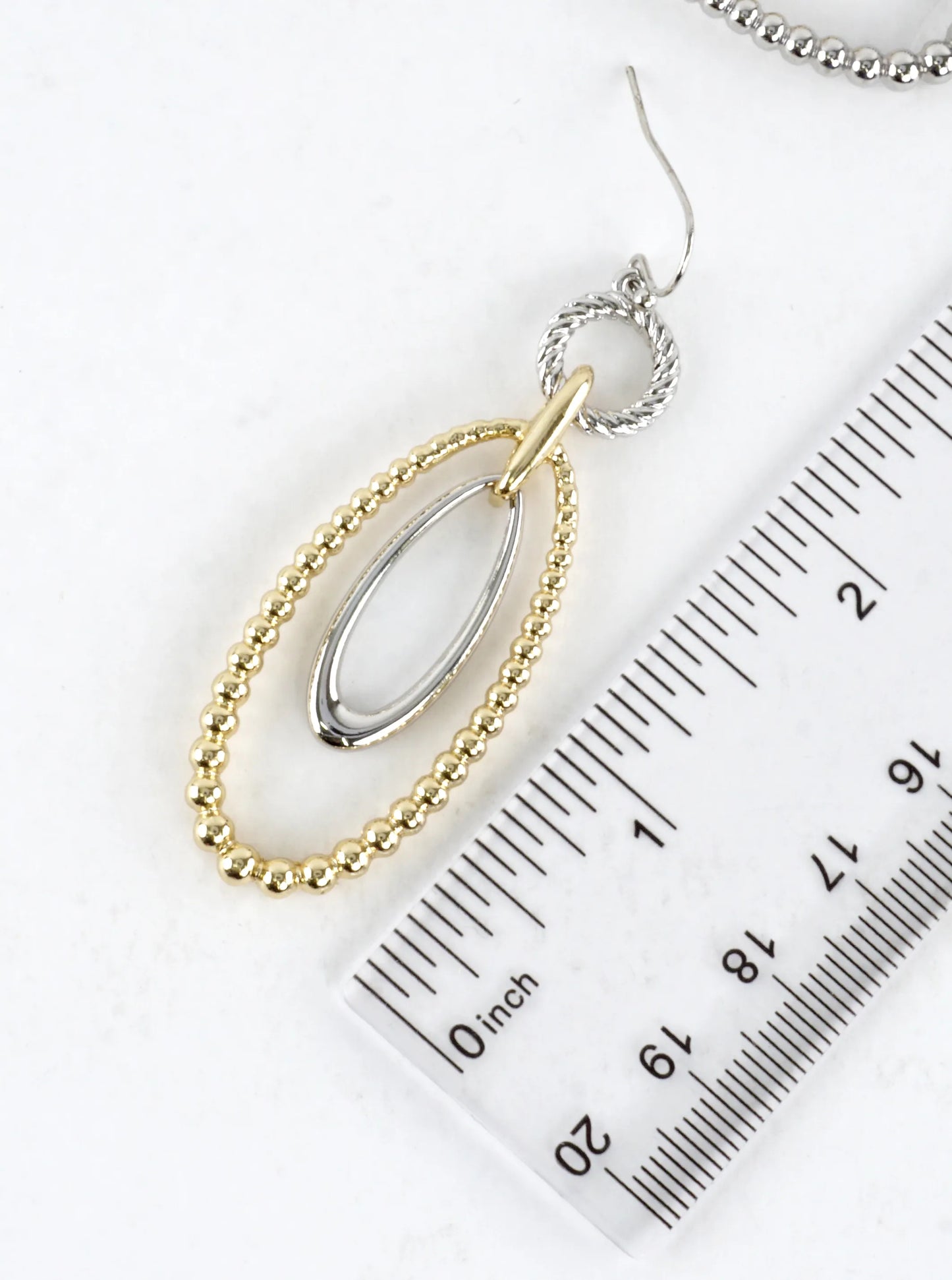 Ball Textured Oval Link Drop Earrings