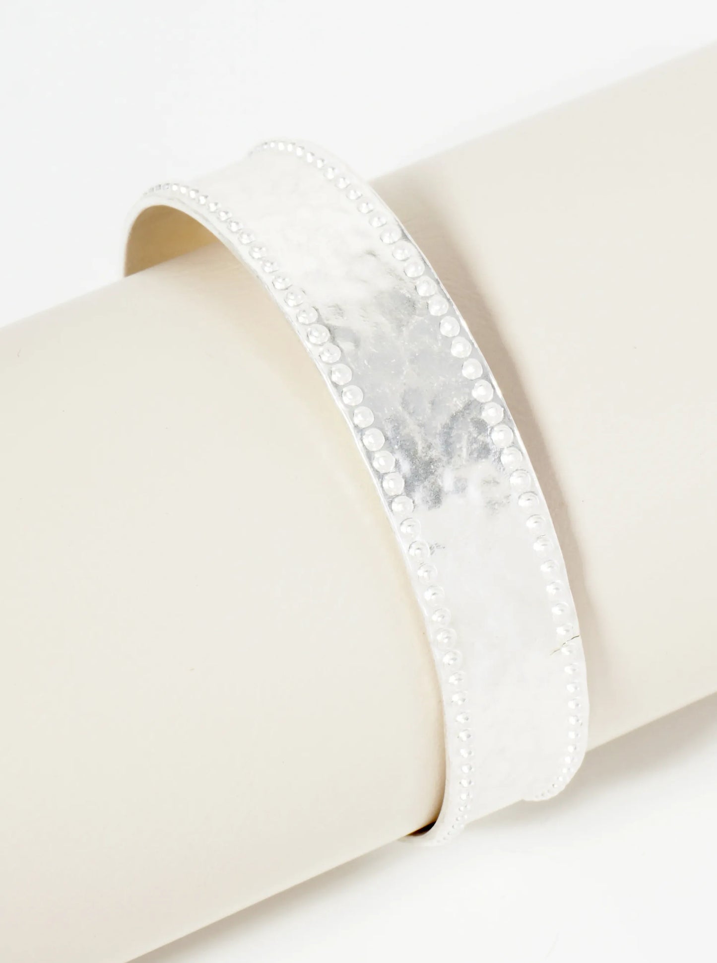 Ball And Hammer Textured Metal Open Cuff Bracelet