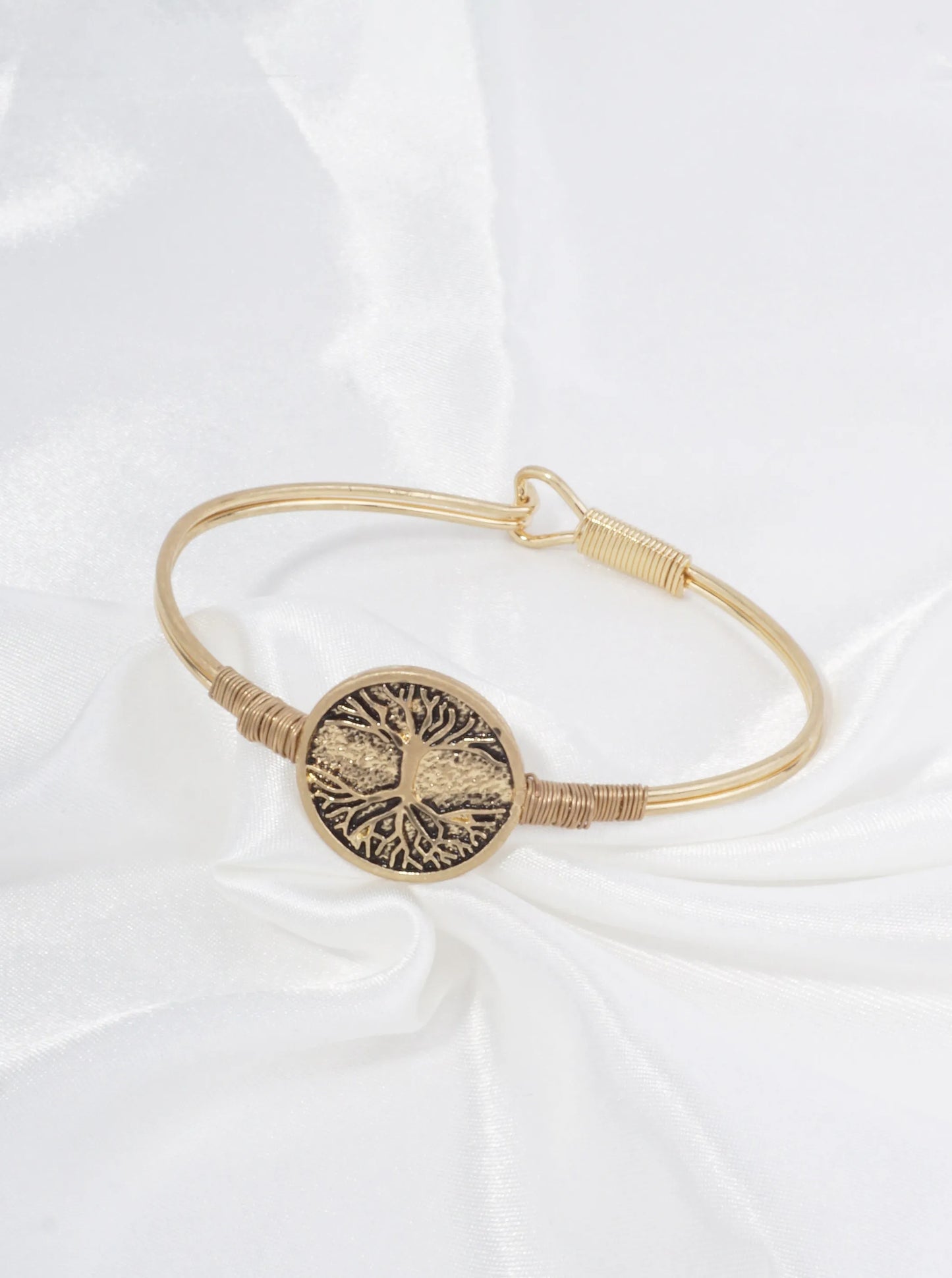 Bangle Bracelet With Tree Of Life Medallion