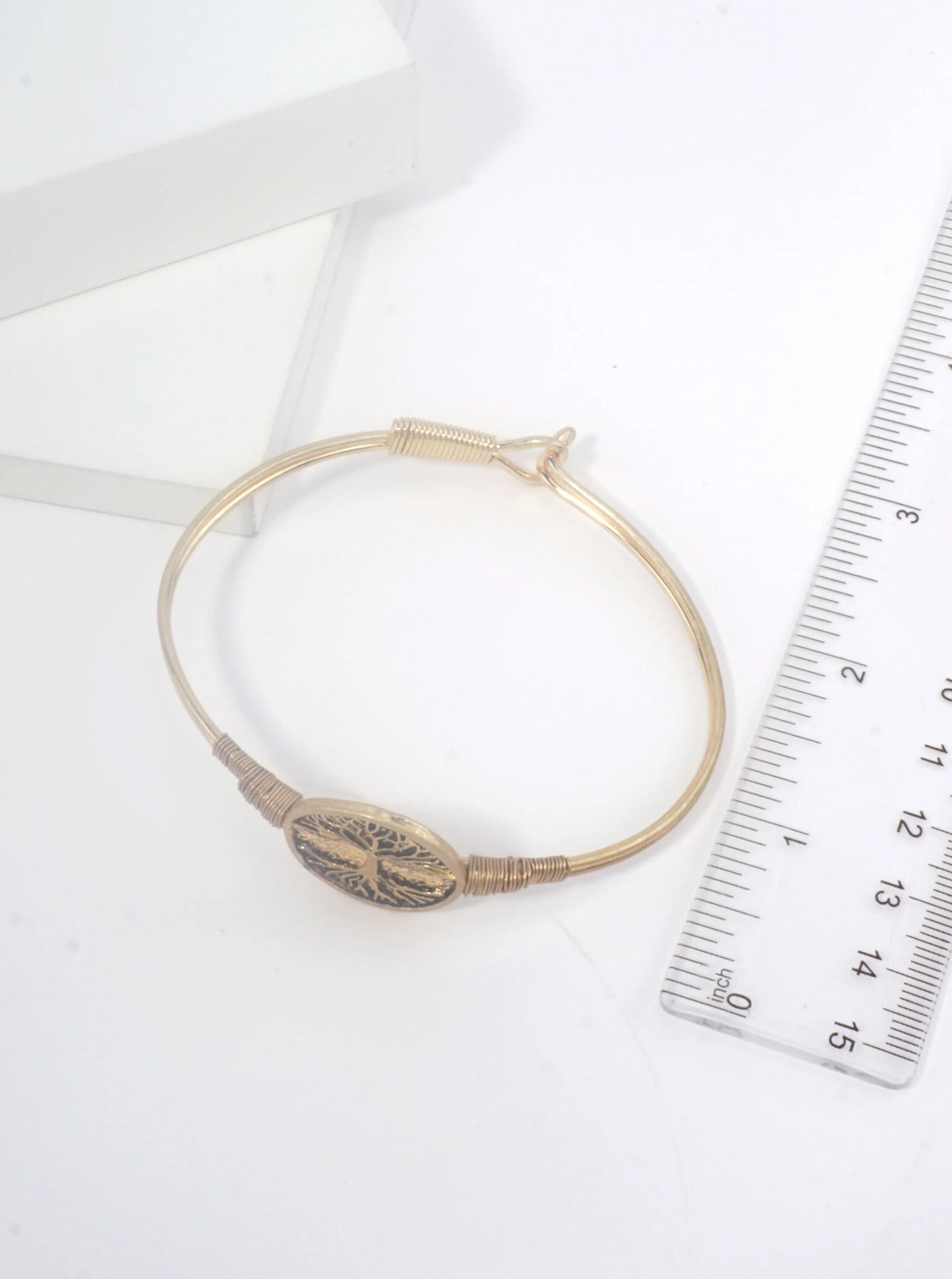 Bangle Bracelet With Tree Of Life Medallion